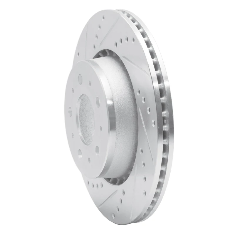 R1 82-92 Volvo 780 Front Left Drilled & Slotted Silver Brake Rotor - Image 5