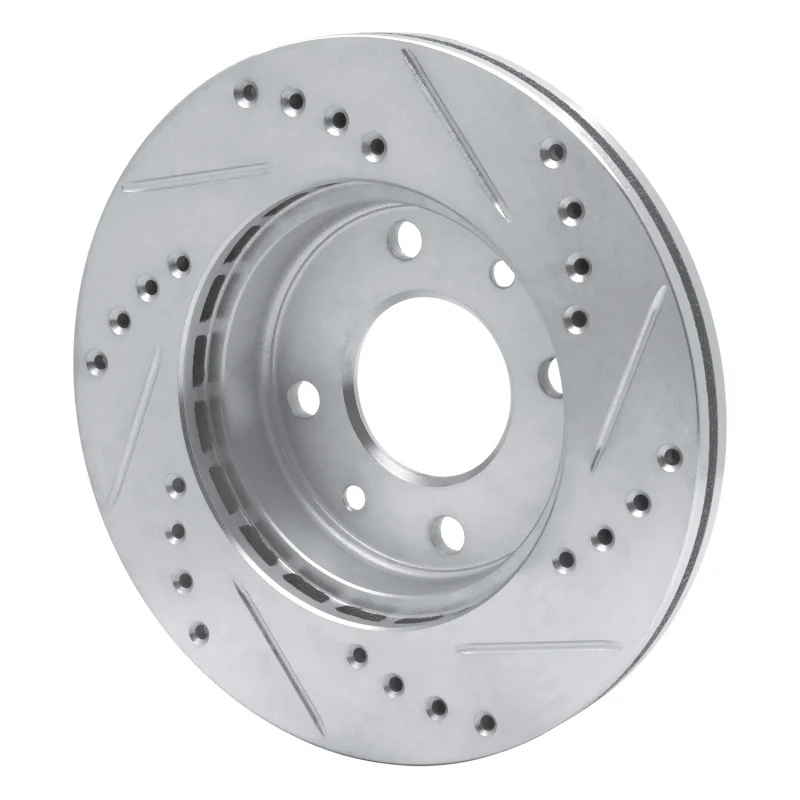 R1 83-85 Renault R18I Front Left Drilled & Slotted Silver Brake Rotor - Image 2