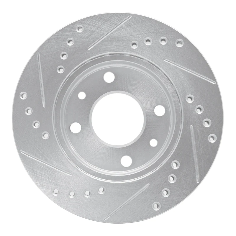 R1 83-85 Renault R18I Front Right Drilled & Slotted Silver Brake Rotor - Image 2