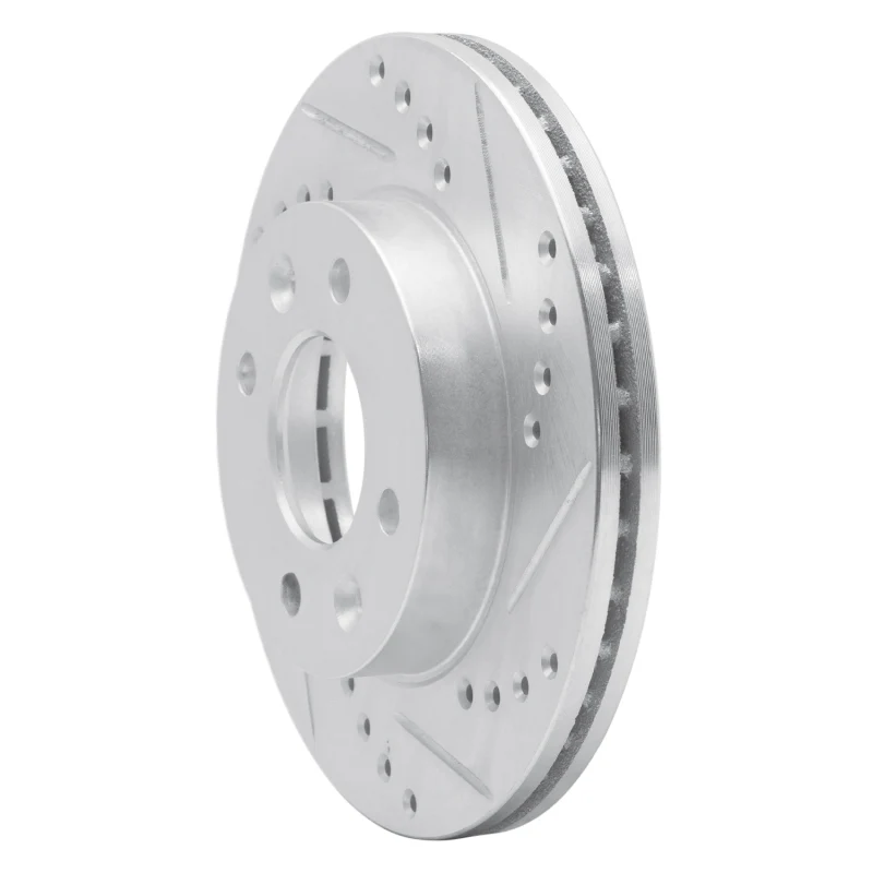R1 83-85 Renault R18I Front Right Drilled & Slotted Silver Brake Rotor - Image 5