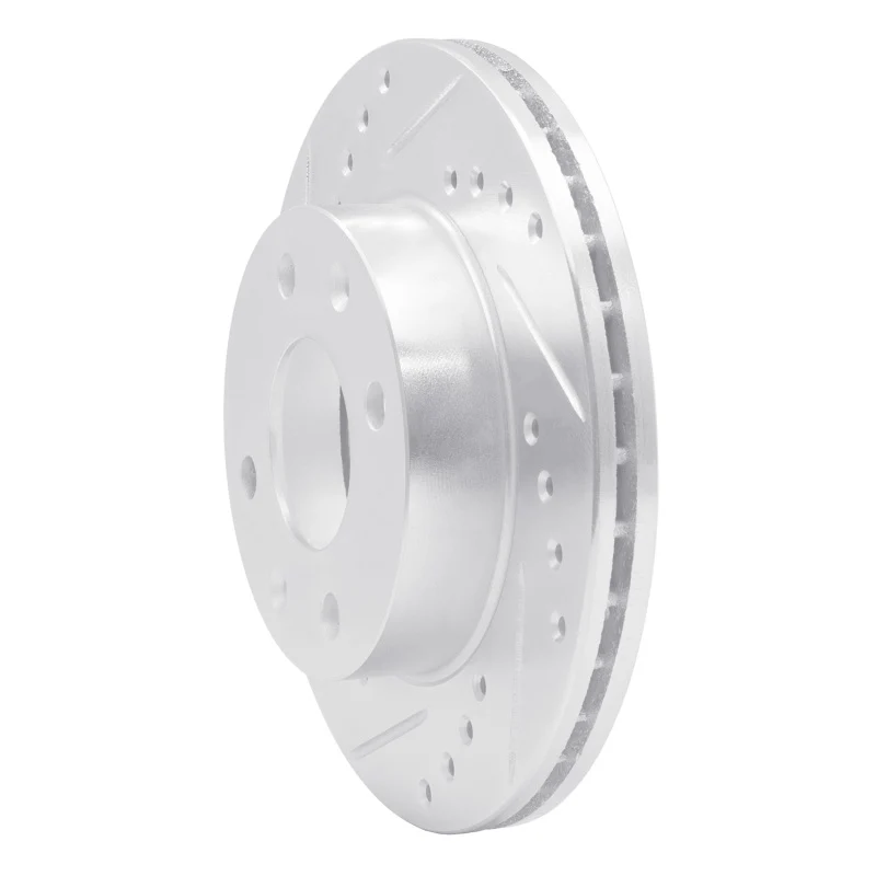 R1 83-87 Honda Prelude Front Left Drilled & Slotted Silver Brake Rotor - Image 3
