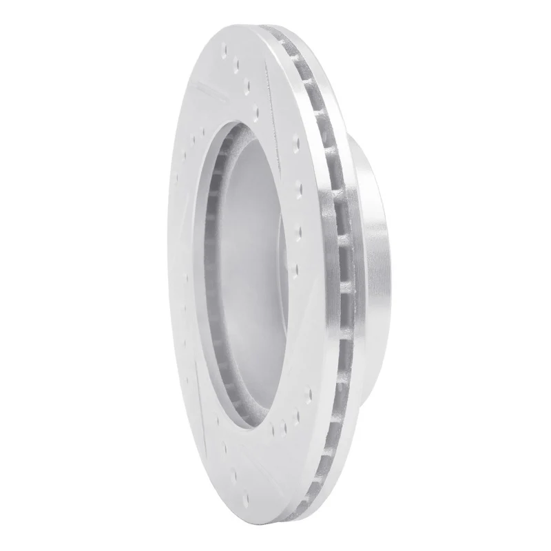 R1 83-87 Honda Prelude Front Left Drilled & Slotted Silver Brake Rotor - Image 5