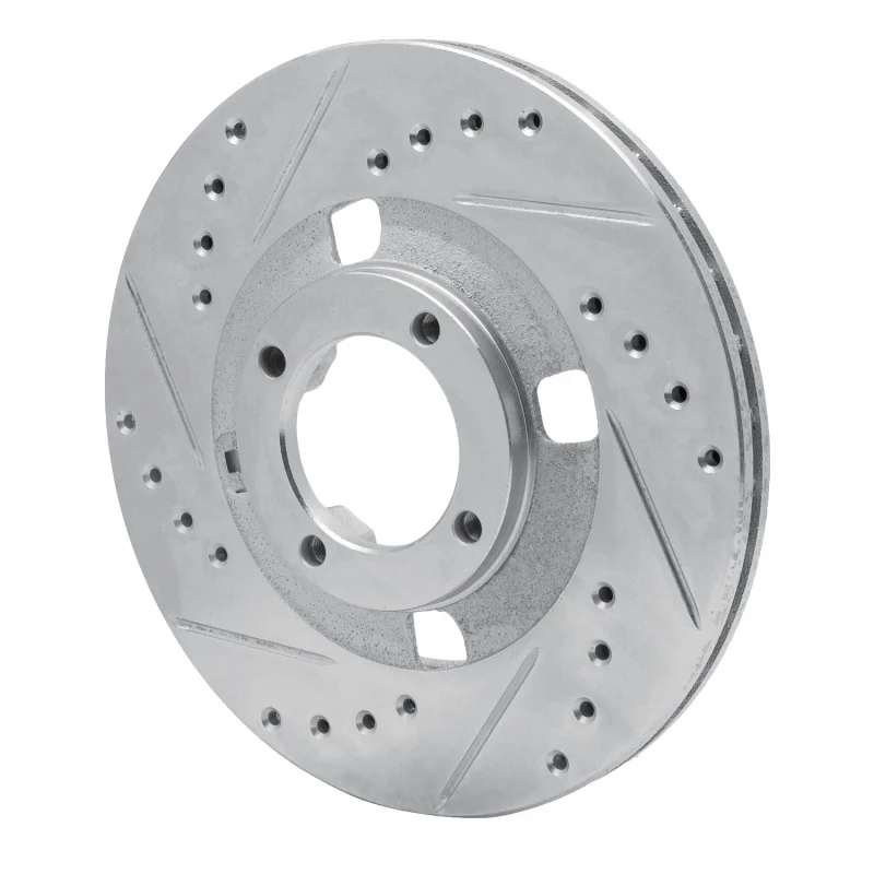 R1 83-89 Isuzu Impulse Front Left Drilled & Slotted Silver Brake Rotor - Image 2