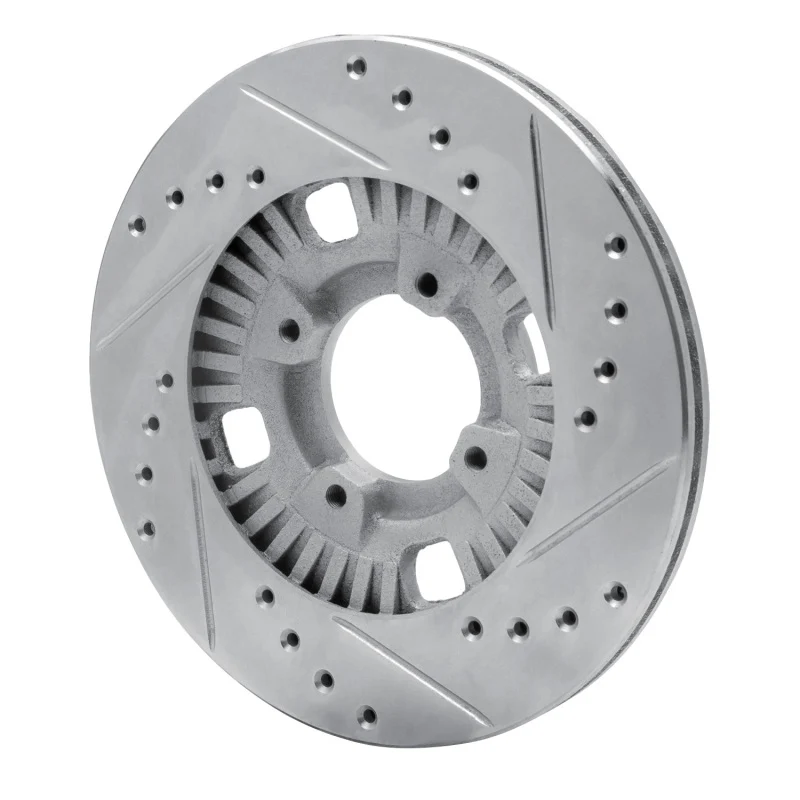 R1 83-89 Isuzu Impulse Front Left Drilled & Slotted Silver Brake Rotor - Image 3