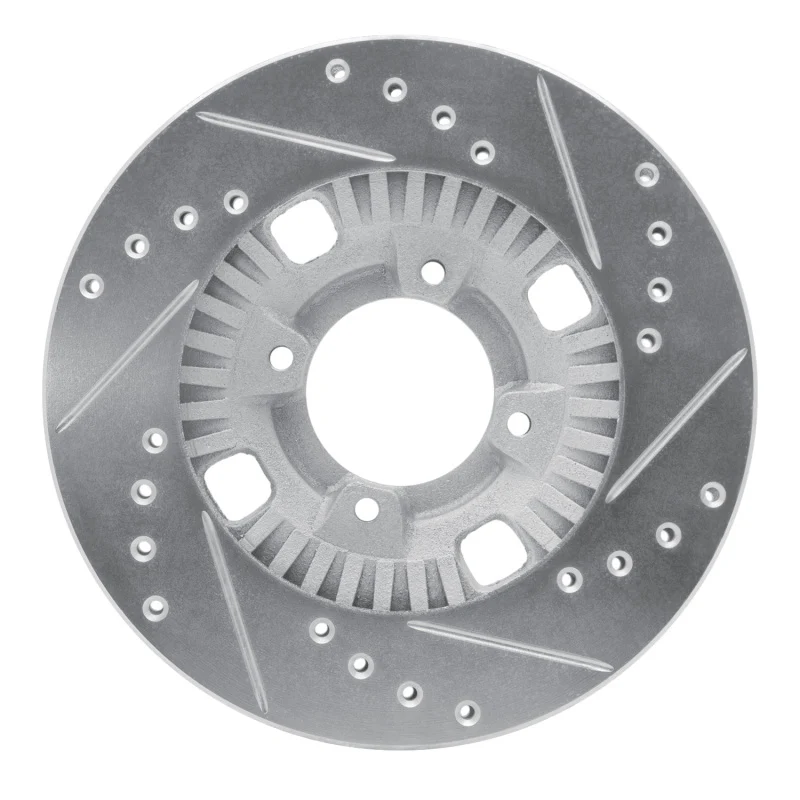 R1 83-89 Isuzu Impulse Front Left Drilled & Slotted Silver Brake Rotor - Image 4