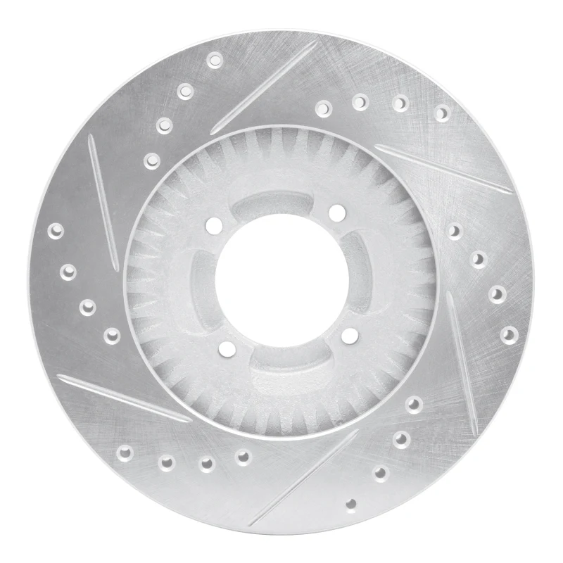 R1 83-89 Isuzu Impulse Front Right Drilled & Slotted Silver Brake Rotor - Image 2