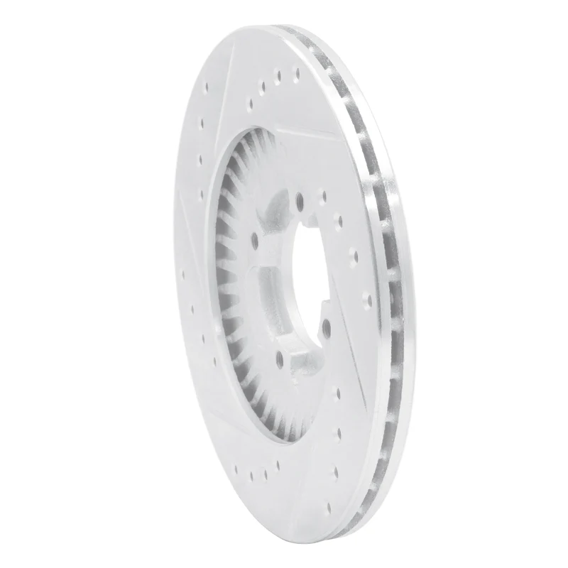 R1 83-89 Isuzu Impulse Front Right Drilled & Slotted Silver Brake Rotor - Image 3