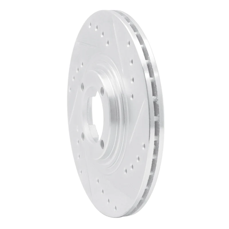 R1 83-89 Isuzu Impulse Front Right Drilled & Slotted Silver Brake Rotor - Image 5