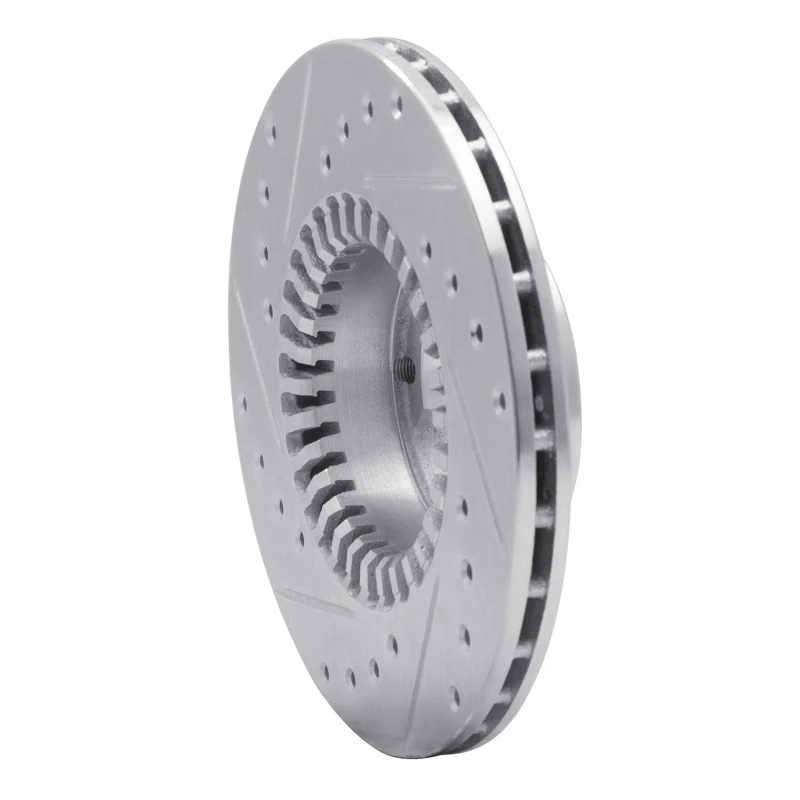 R1 83-89 Subaru BRAT Front Right Drilled & Slotted Silver Brake Rotor - Image 2
