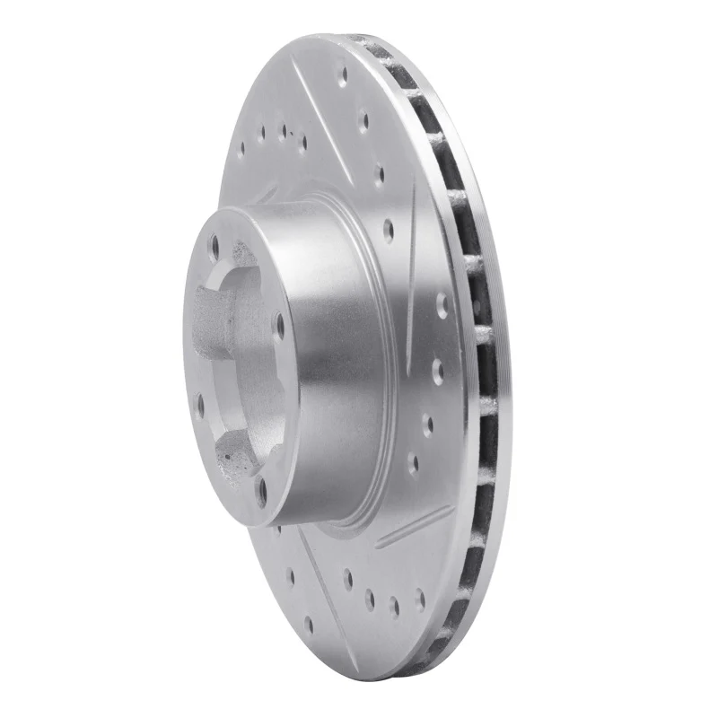 R1 83-89 Subaru BRAT Front Right Drilled & Slotted Silver Brake Rotor - Image 5