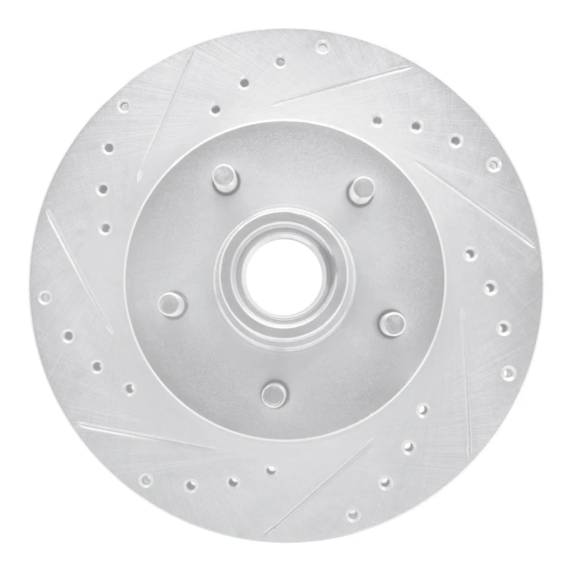 R1 83-92 Chevrolet G20 Front Left Drilled & Slotted Silver Brake Rotor