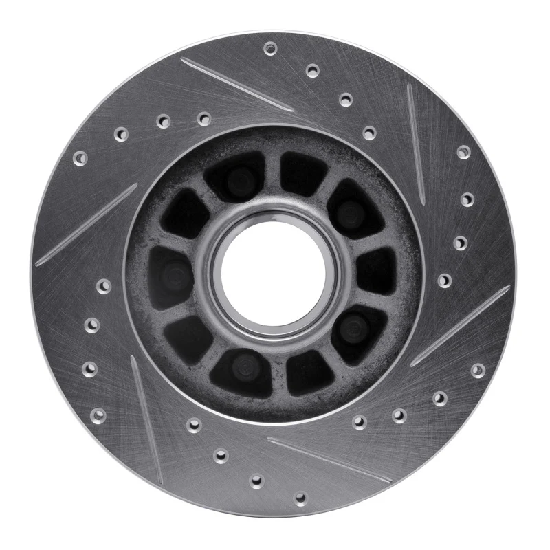 R1 83-92 Ford BRONCO II Front Left Drilled & Slotted Silver Brake Rotor - Image 5