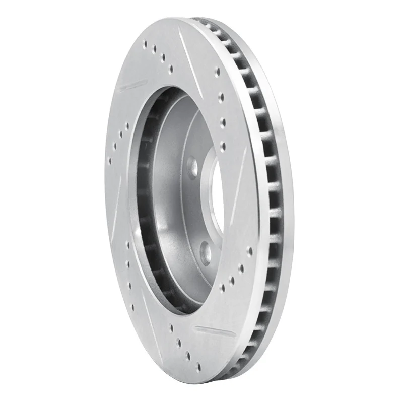 R1 83-96 Buick CENTURY Front Left Drilled & Slotted Silver Brake Rotor - Image 2