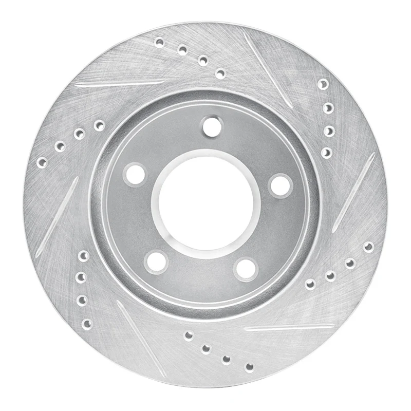 R1 83-96 Buick CENTURY Front Left Drilled & Slotted Silver Brake Rotor - Image 3