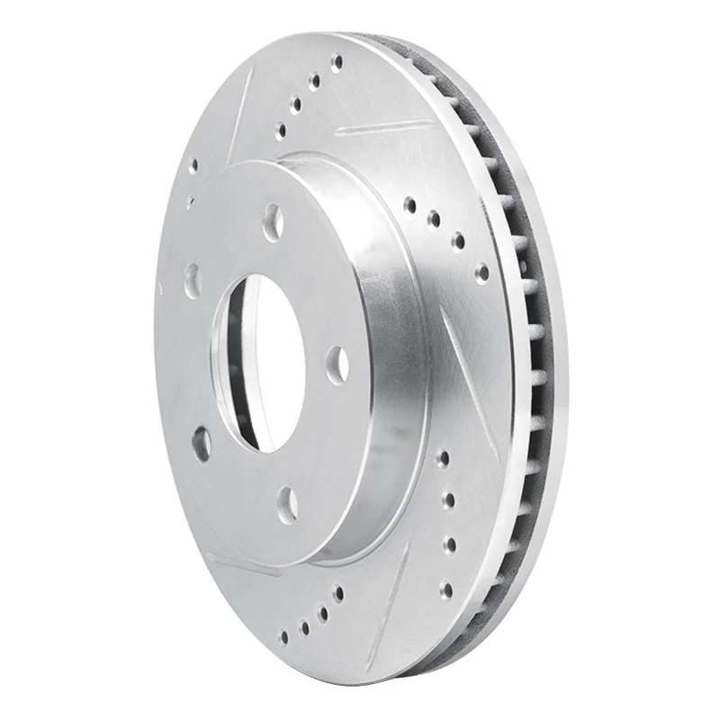 R1 83-96 Buick CENTURY Front Left Drilled & Slotted Silver Brake Rotor - Image 5