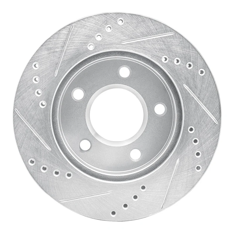 R1 83-96 Buick Reatta Front Right Drilled & Slotted Silver Brake Rotor - Image 2