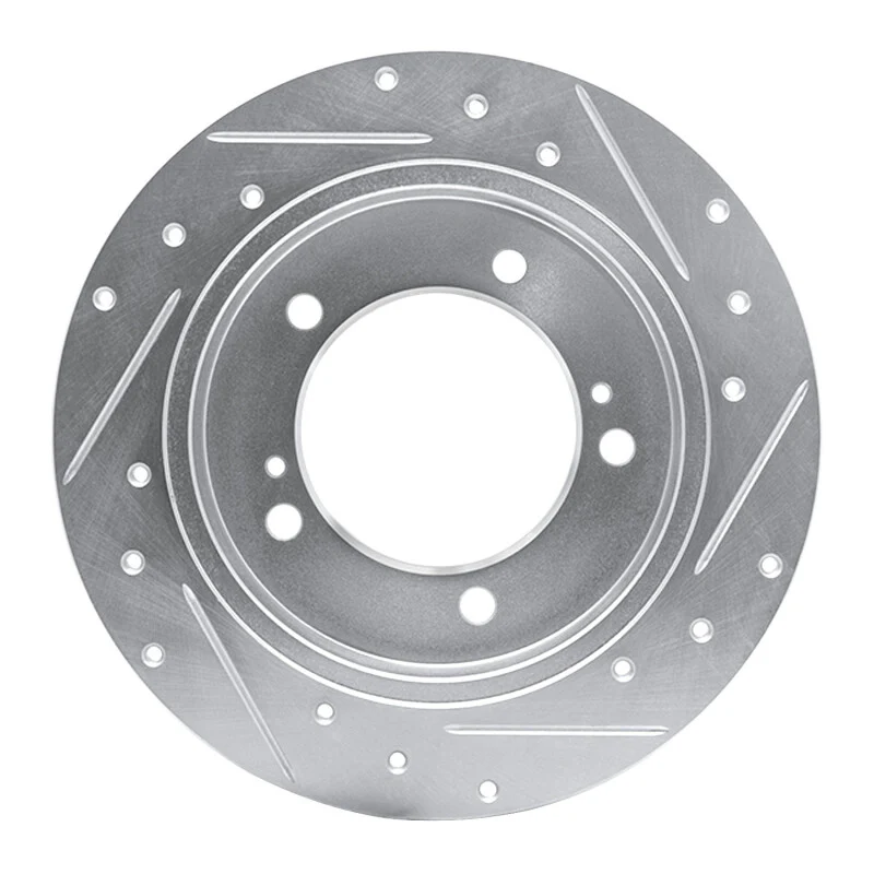 R1 83-98 Chevrolet Tracker Front Right Drilled & Slotted Silver Brake Rotor - Image 3