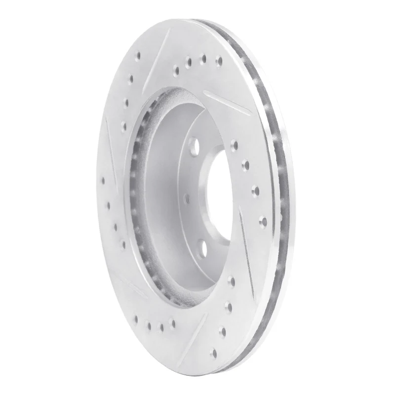 R1 84-06 Honda Insight Front Right Drilled & Slotted Silver Brake Rotor - Image 2