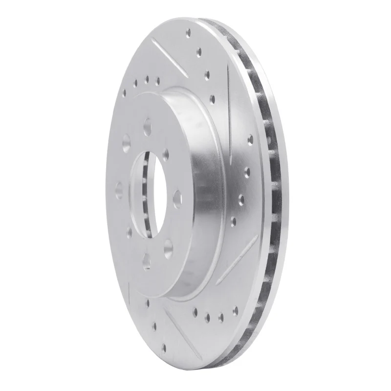 R1 84-85 Dodge Caravan Front Right Drilled & Slotted Silver Brake Rotor - Image 4
