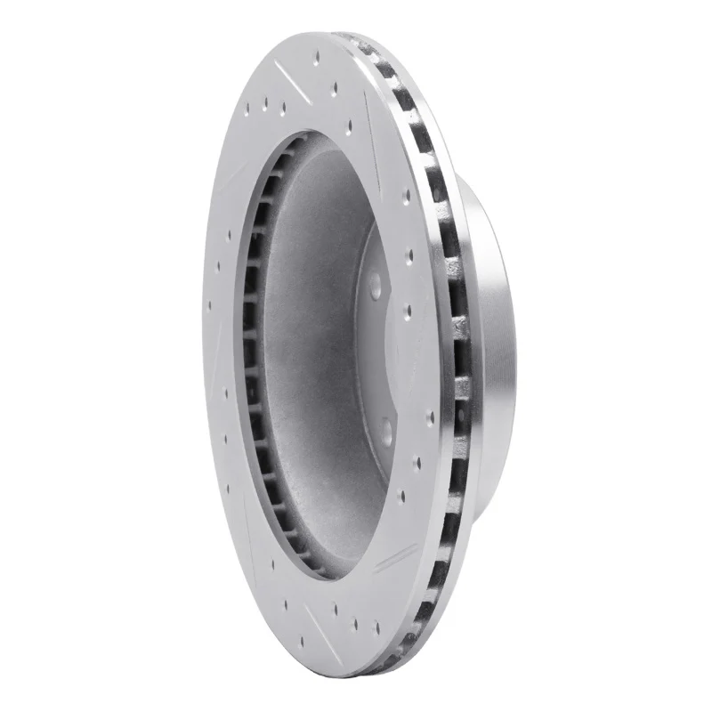 R1 84-87 Chevrolet Corvette Front Left Drilled & Slotted Silver Brake Rotor - Image 4