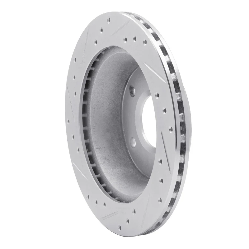 R1 84-87 Chevrolet Corvette Front Right Drilled & Slotted Silver Brake Rotor - Image 3