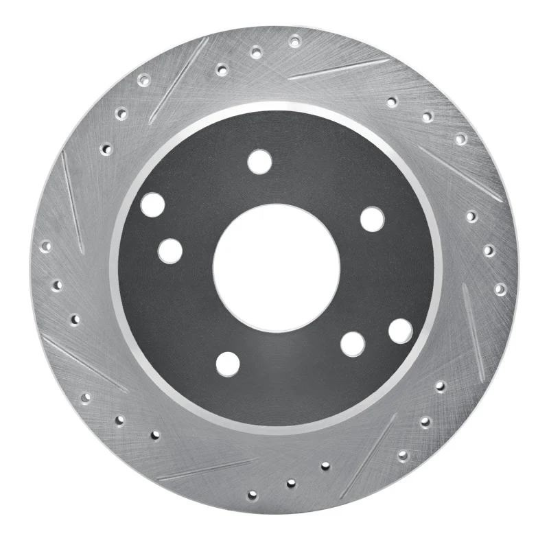 R1 84-87 Chevrolet Corvette Rear Left Drilled & Slotted Silver Brake Rotor