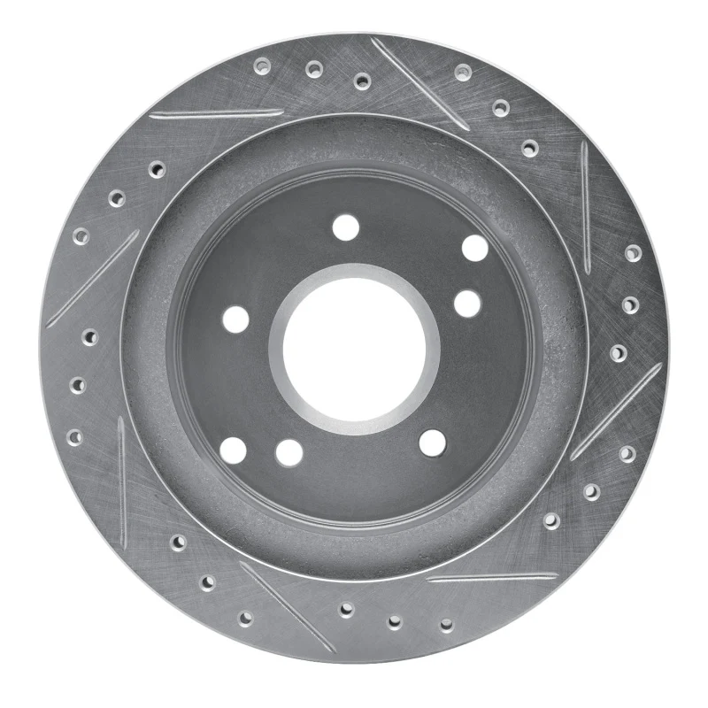 R1 84-87 Chevrolet Corvette Rear Left Drilled & Slotted Silver Brake Rotor - Image 3