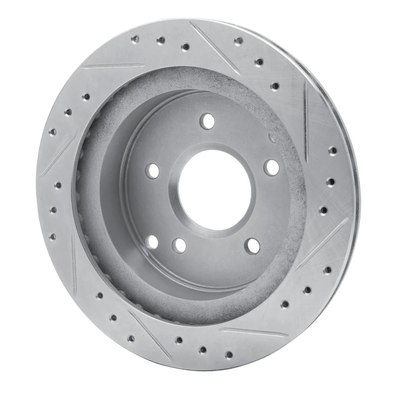 R1 84-87 Chevrolet Corvette Rear Left Drilled & Slotted Silver Brake Rotor - Image 4