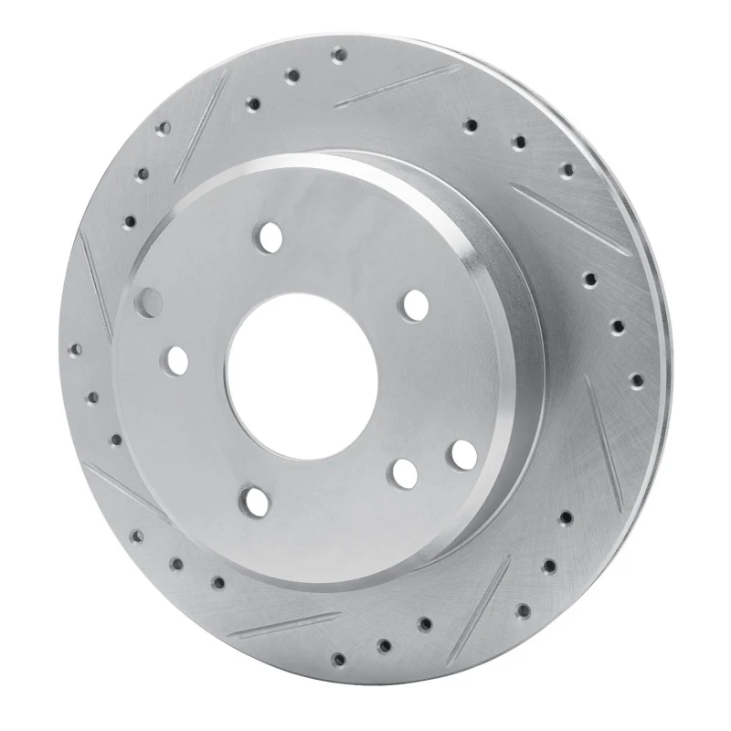 R1 84-87 Chevrolet Corvette Rear Left Drilled & Slotted Silver Brake Rotor - Image 5