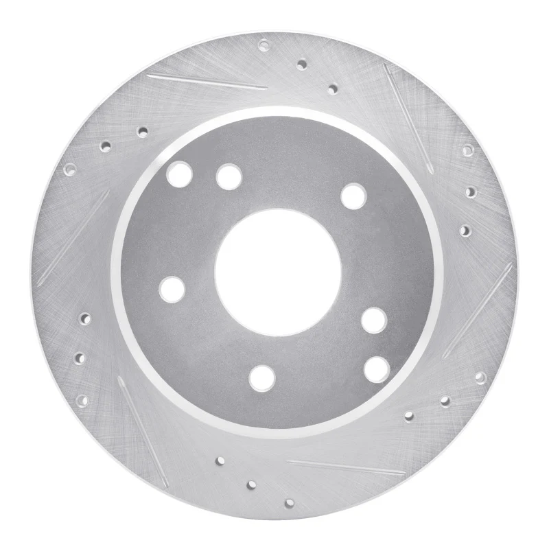 R1 84-87 Chevrolet Corvette Rear Right Drilled & Slotted Silver Brake Rotor