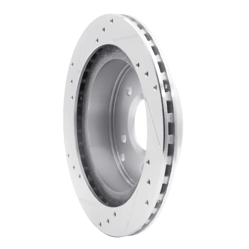 R1 84-87 Chevrolet Corvette Rear Right Drilled & Slotted Silver Brake Rotor - Image 2