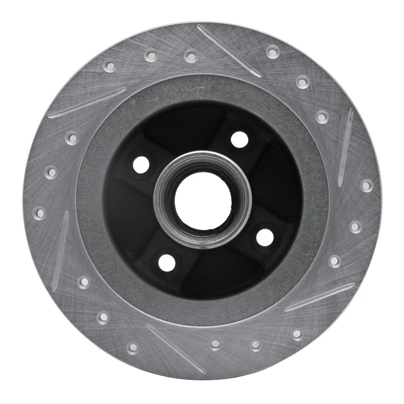 R1 84-87 Honda Prelude Rear Left Drilled & Slotted Silver Brake Rotor - Image 4