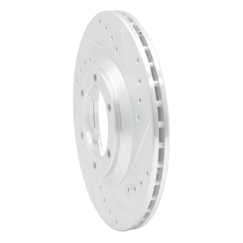 R1 84-87 Isuzu Pickup Front Right Drilled & Slotted Silver Brake Rotor - Image 2