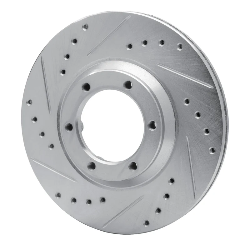R1 84-87 Isuzu TROOPER Front Left Drilled & Slotted Silver Brake Rotor - Image 2