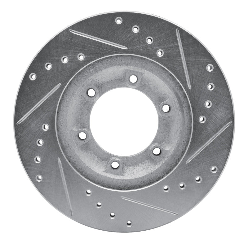 R1 84-87 Isuzu TROOPER Front Left Drilled & Slotted Silver Brake Rotor - Image 4