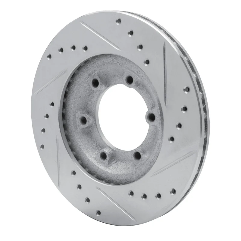 R1 84-87 Isuzu TROOPER Front Left Drilled & Slotted Silver Brake Rotor - Image 5
