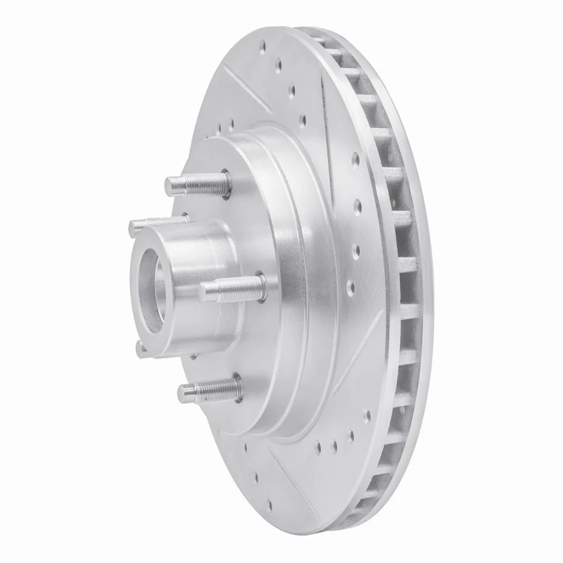 R1 84-87 Lincoln CONTINENTAL Front Right Drilled & Slotted Silver Brake Rotor - Image 4