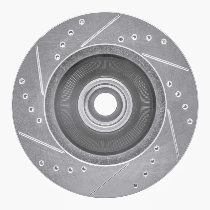 R1 84-87 Lincoln CONTINENTAL Front Right Drilled & Slotted Silver Brake Rotor - Image 5