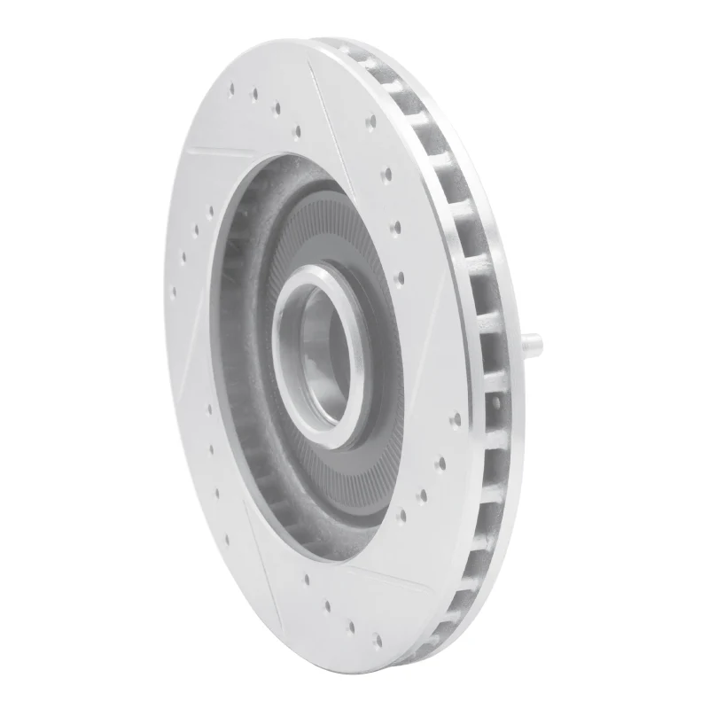 R1 84-87 Lincoln Mark VII Front Left Drilled & Slotted Silver Brake Rotor - Image 4