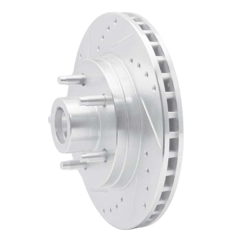 R1 84-87 Lincoln Mark VII Front Left Drilled & Slotted Silver Brake Rotor - Image 5