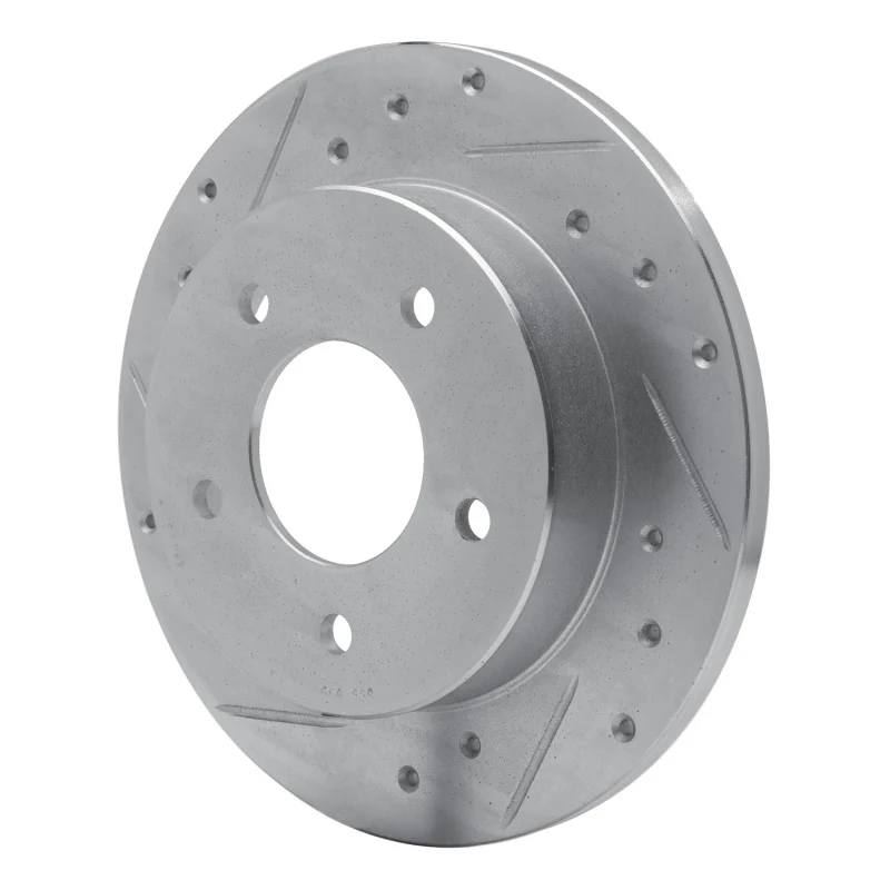 R1 84-88 Pontiac 6000 Rear Left Drilled & Slotted Silver Brake Rotor - Image 2