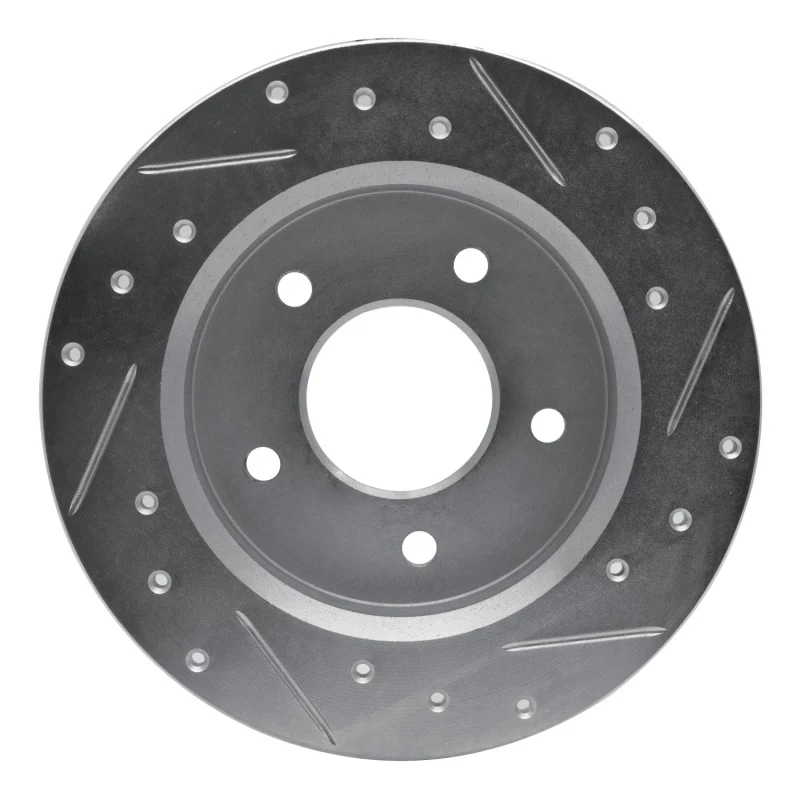R1 84-88 Pontiac 6000 Rear Left Drilled & Slotted Silver Brake Rotor - Image 3