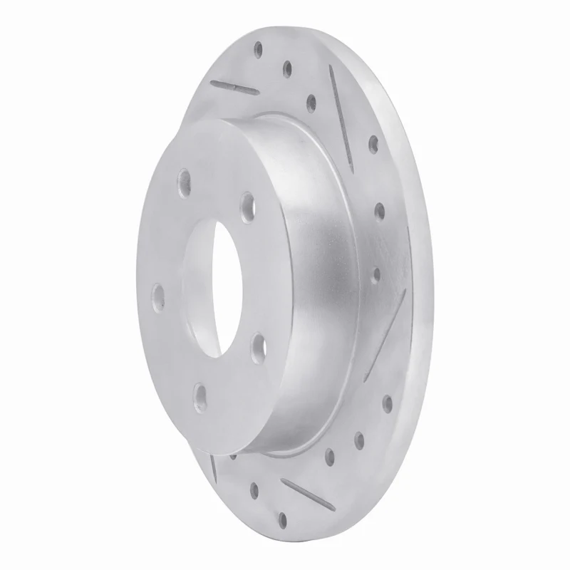 R1 84-88 Pontiac 6000 Rear Right Drilled & Slotted Silver Brake Rotor - Image 2