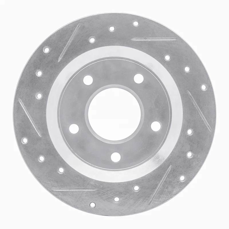 R1 84-88 Pontiac 6000 Rear Right Drilled & Slotted Silver Brake Rotor - Image 4