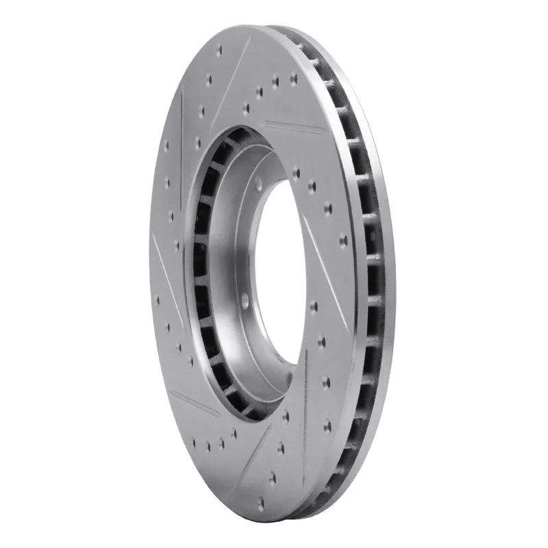 R1 84-89 Porsche 911 Front Right Drilled & Slotted Silver Brake Rotor - Image 3