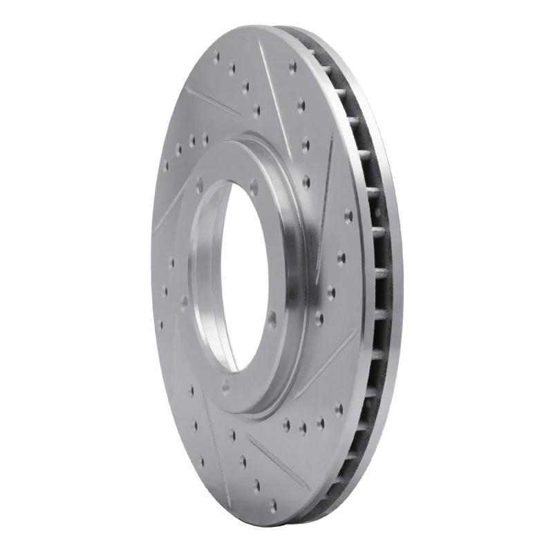 R1 84-89 Porsche 911 Front Right Drilled & Slotted Silver Brake Rotor - Image 4