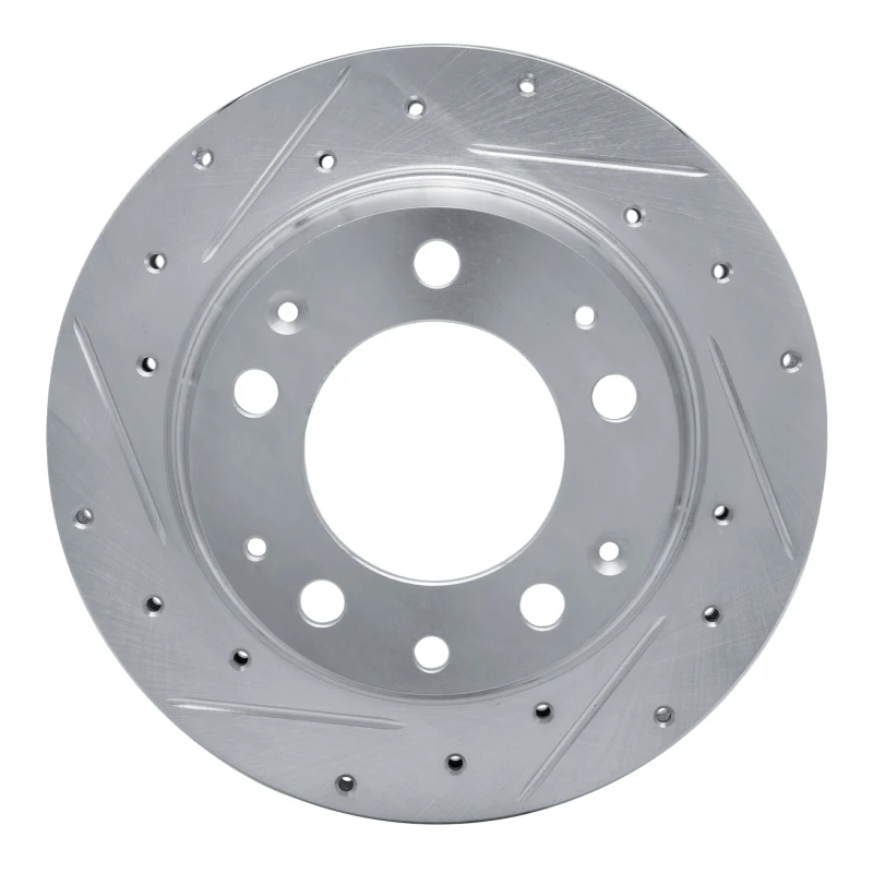 R1 84-89 Porsche 911 Rear Left Drilled & Slotted Silver Brake Rotor - Image 4