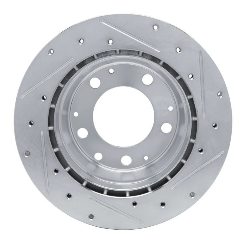 R1 84-89 Porsche 911 Rear Left Drilled & Slotted Silver Brake Rotor - Image 7