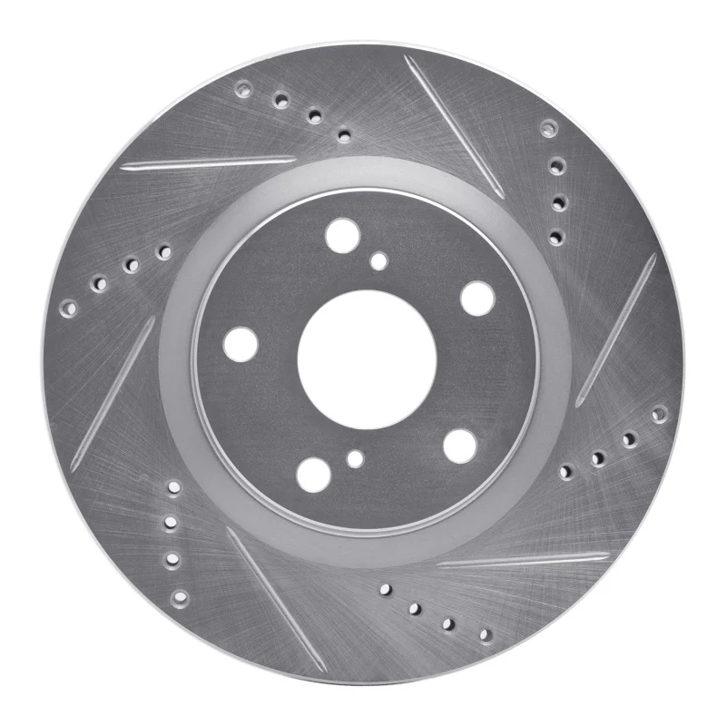 R1 84-89 Porsche 911 Rear Right Drilled & Slotted Silver Brake Rotor
