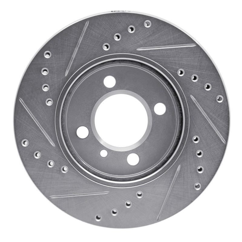 R1 84-91 BMW 325 Front Right Drilled & Slotted Silver Brake Rotor - Image 2